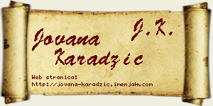 Jovana Karadžić vizit kartica